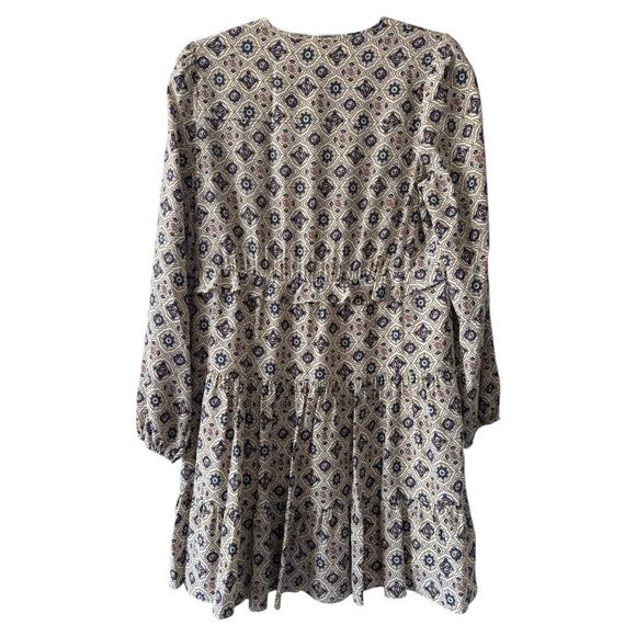 Veronica Beard Delray Silk Crepe Mini Dress Printed Long Sleeve Women's Size 2 - Picture 3 of 10